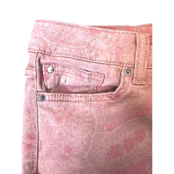 Else Mauve Womens Pink Paisley Floral Skinny Jeans W29 Cotton & Lyocell Stretch - Picture 6 of 14